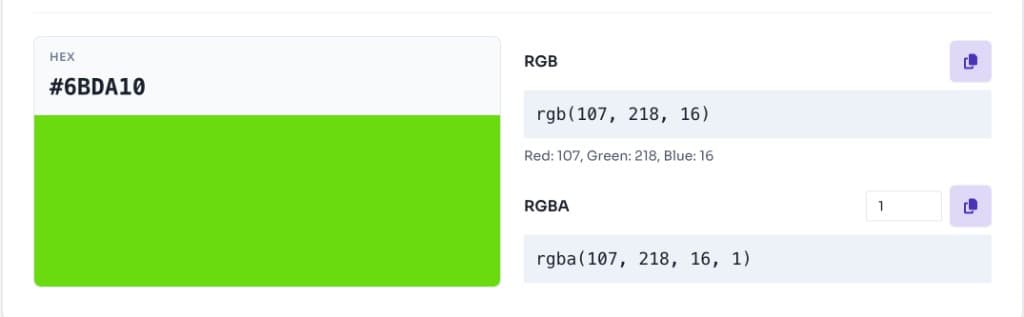 HEX to RGB Converter Online - RGB and RGBA values with alpha