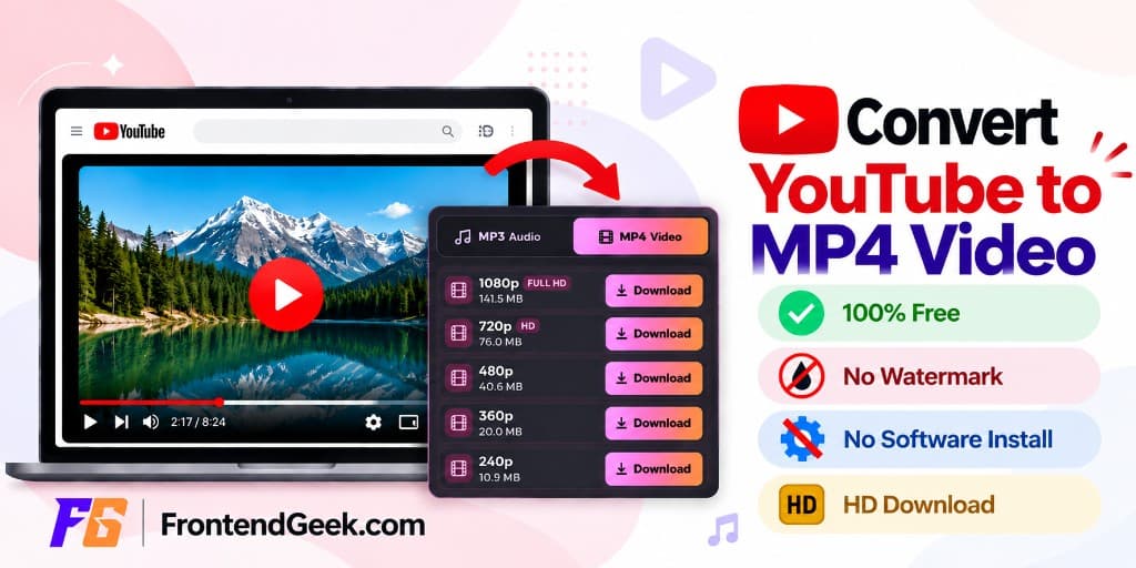 How to Download YouTube Music and Songs for Free — High Quality MP4 — Download YouTube music videos and songs as high quality MP4 on FrontendGeek — free Instant HD download