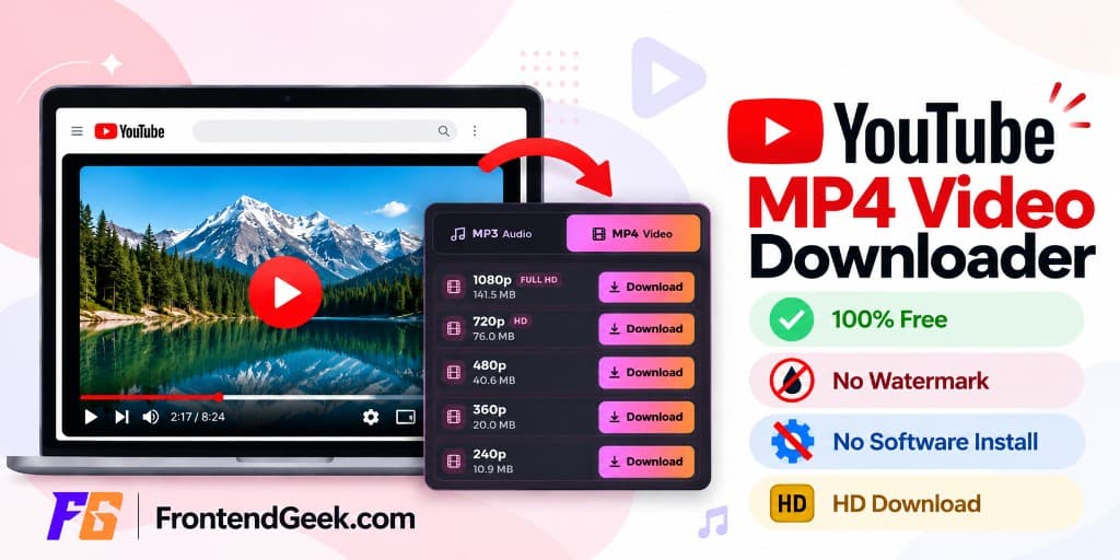 YouTube MP4 Video Downloader on FrontendGeek.com — free HD Instant Download with no watermark and no software install