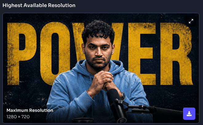 यूट्यूब थंबनेल डाउनलोडर - डाउनलोड बटन के साथ उच्चतम रेज़ॉल्यूशन प्रीव्यू