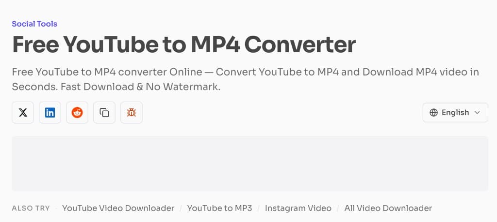 Step 2: Open the Free YouTube to MP4 Converter FrontendGeek Free YouTube to MP4 Converter tool page open in the browser