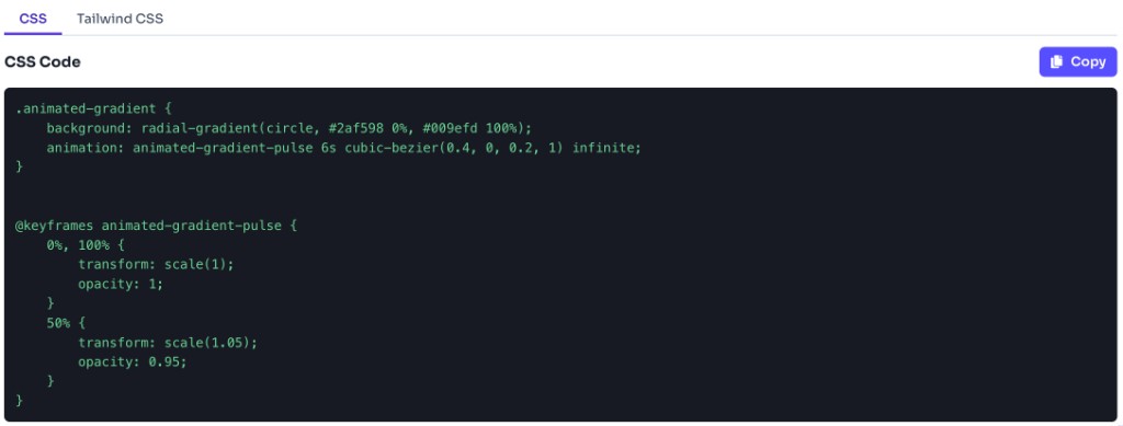 Animated Gradient Background Generator — Preview and Copy Code — Copy CSS output Animated Gradient Background Generator — Preview and Copy Code — Copy CSS output