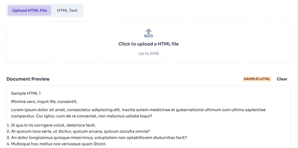 HTML to PDF Converter Online - upload an HTML file or paste HTML text and preview the document HTML to PDF Converter Online - upload an HTML file or paste HTML text and preview the document