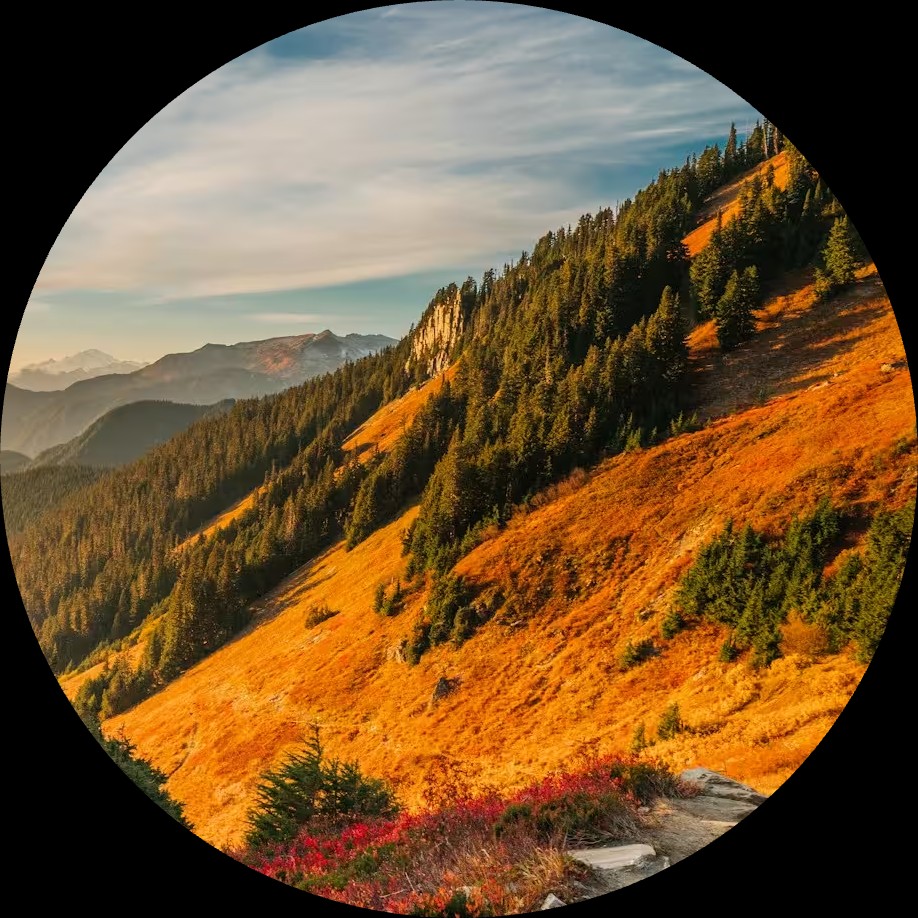 Free Image Cropper Online — Circle crop of a mountain landscape Free Image Cropper Online — Circle crop of a mountain landscape