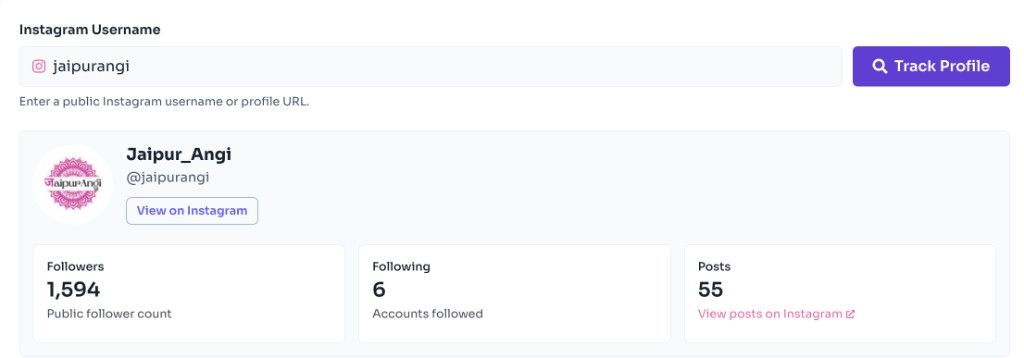 Free Instagram Follower Tracker — View stats — Instagram Follower Tracker - view followers, following, and post count for a public profile