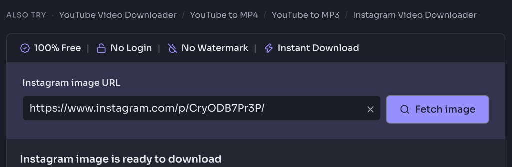 Free Instagram Image Downloader — Instagram Image लिंक पेस्ट करें — Instagram Image Downloader — paste a photo URL and click Fetch Image